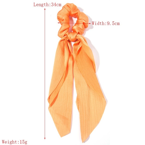 Boho Scrunchie Bow Ribbon Hair Scarf Hairbow - Picture 3 of 5